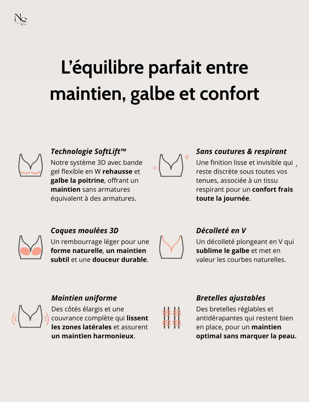 Soutien-gorge seconde peau – Décolleté V profond